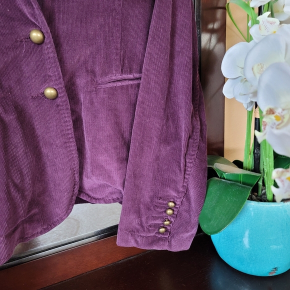 Plum Maroon Corduroy Blazer - Picture 3 of 5